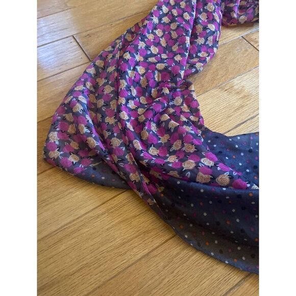 Unbranded women's fashion Floral & Polka Dot Patterned Infinity Scarf - Picture 2 of 5